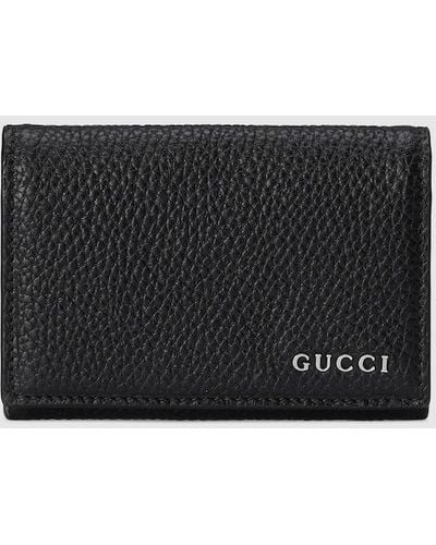 Gucci Long Card Case Wallet With Logo - Black