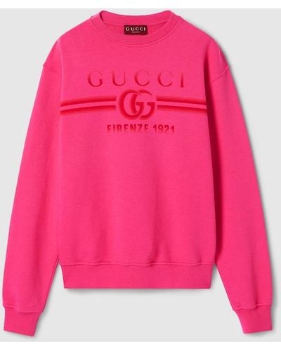 Gucci Cotton Jersey Sweatshirt - Pink