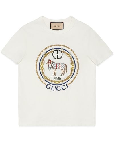 Gucci Cotton Jersey T-shirt With Interlocking G - White