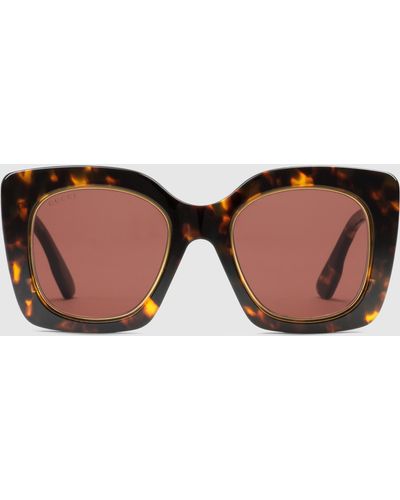 Gucci Oversize Square-frame Sunglasses - Brown