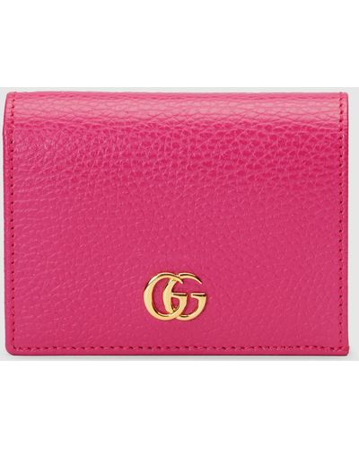 Gucci ダブルg カードケース ウォレット, ピンク, Leather