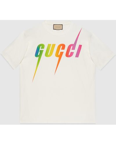 Gucci プリント コットン Tシャツ, ホワイト, ウェア - マルチカラー