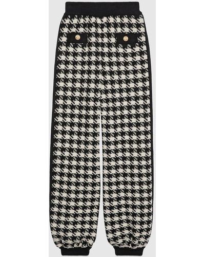 Gucci Houndstooth Wool Trouser - Black
