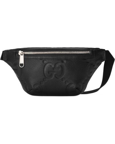 Gucci Logo-embossed Leather Belt Bag - Black