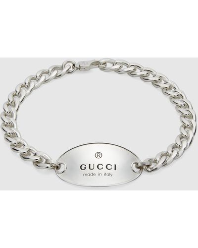 Gucci チャーム付き トレードマーク チェーン ブレスレット, シルバー, スターリングシルバー - メタリック