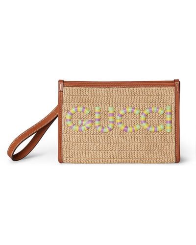 Gucci Pouch With Logo - Natural