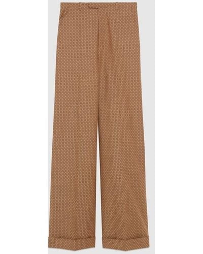 Gucci Square G Wool Pants - Brown