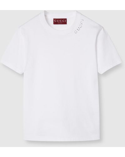 Gucci ライトコットンジャージー Tシャツ, ホワイト, ウェア