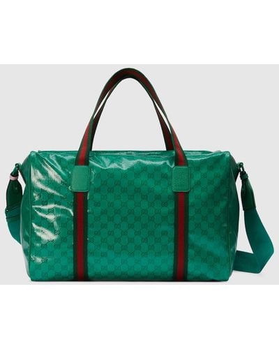 Gucci Large Duffle Bag With Web - Green