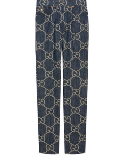 Gucci Jumbo GG Denim Trousers - Grey