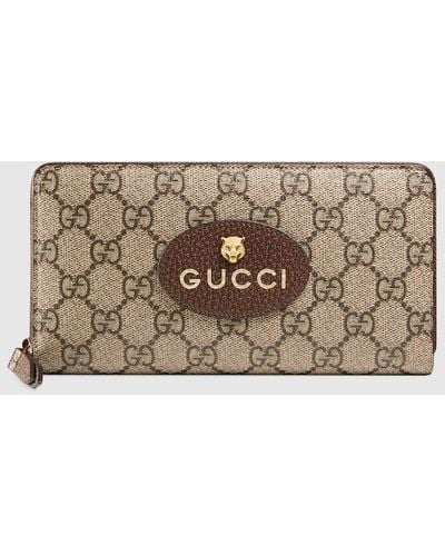 Gucci Neo Vintage GG Supreme Zip Around Wallet - Metallic