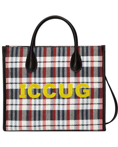 Gucci Iccug Canvas And Leather Tote Bag - Multicolor