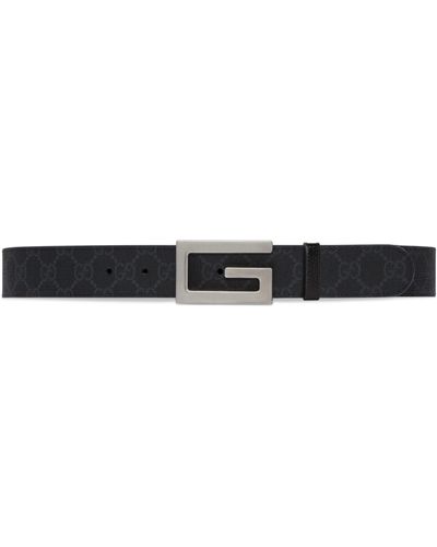 Gucci Reversible Belt With Square G Buckle - Black