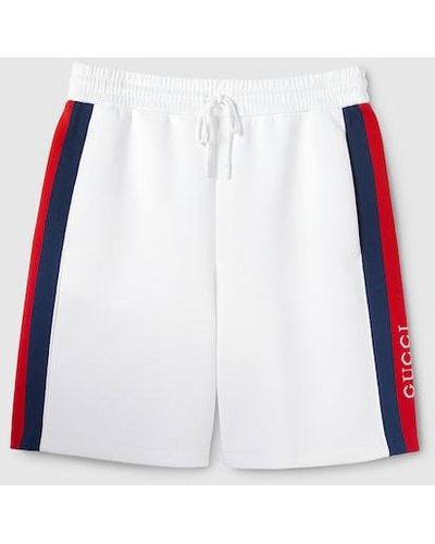 Gucci Neoprene Shorts With Web - White
