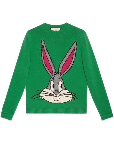 Gucci Bugs Bunny Wool Knit Sweater - Green