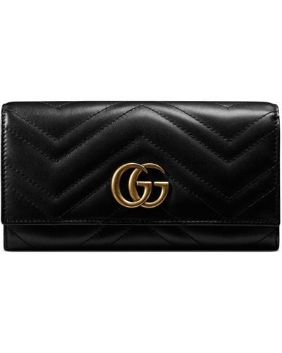 Gucci GG Marmont Leather Continental Wallet - Black