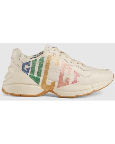 Gucci Rhyton Logo Leather Sneakers - Multicolor
