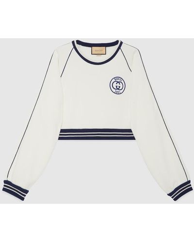 Gucci Cotton Jersey Sweatshirt With Embroidery - White