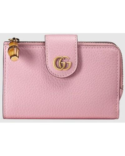 Gucci Medium Double G Wallet With Bamboo - Pink