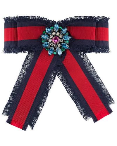 Gucci Web Grosgrain Bow Brooch - Multicolour