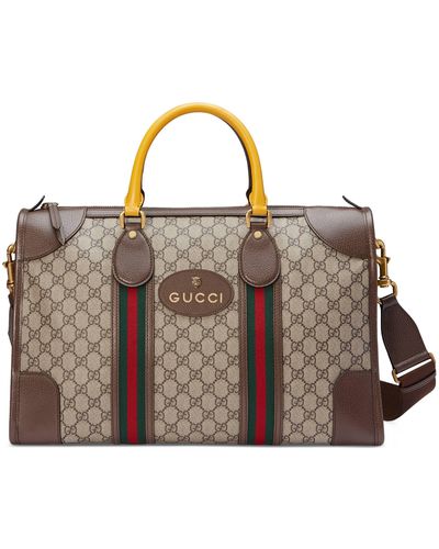 Gucci Neo Vintage Duffle Bag With Web - Natural
