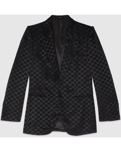 Gucci GG Cotton Viscose Formal Jacket - Black