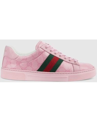 Gucci Ace Sneaker With Web - Pink