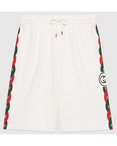 Gucci Cotton Jersey Shorts With Interlocking G - White