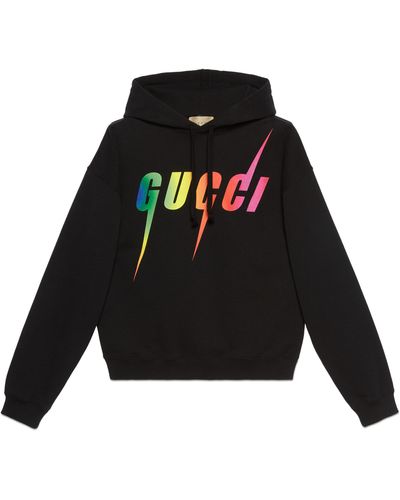 Gucci Cotton Sweatshirt With Blade Print - Black