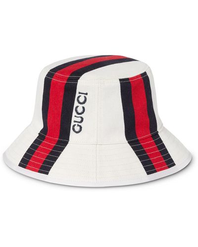 Gucci Bucket Hat With Web - Red