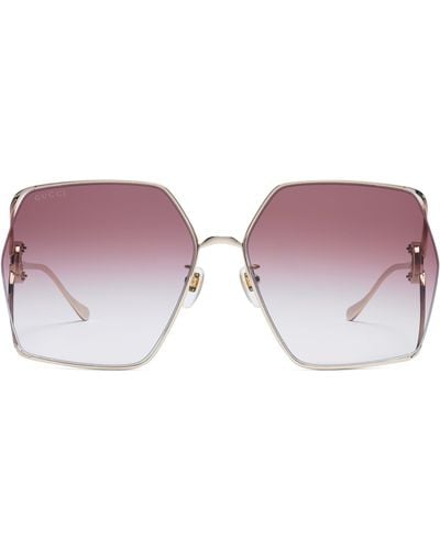 Gucci Oversized Rectangular Sunglasses - Purple