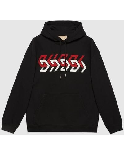 Gucci Jersey Sweatshirt With Mirror Print - Black