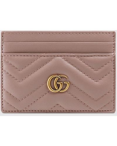 Gucci gg Marmont Leather Card Holder - Brown
