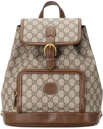Gucci Backpack With Interlocking G - Natural
