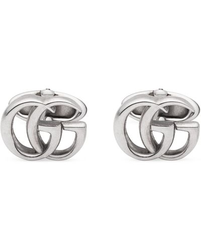 Gucci Silver Cufflinks With Double G - Metallic
