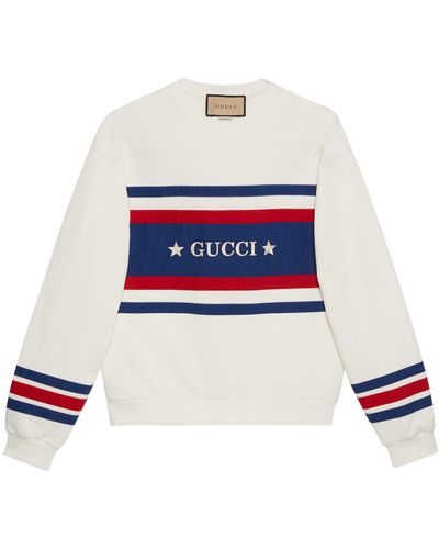 Gucci Cotton Jersey Sweatshirt With Embroidery - White