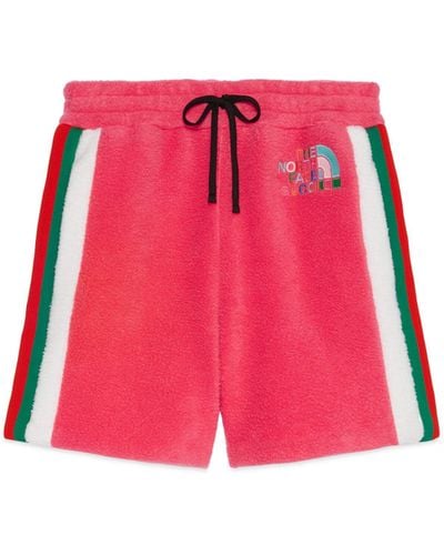 Gucci The North Face X Fleece Shorts - Red