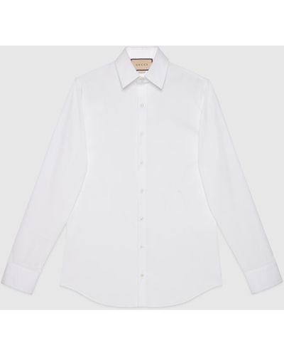 Gucci ストレッチコットン ポプリン シャツ, Size 15+, ホワイト, ウェア