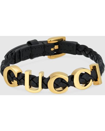 Gucci "" レザー ブレスレット Leather - ブラック