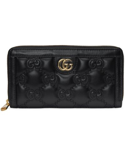 Gucci GG Matelassé Zip-around Wallet - Black