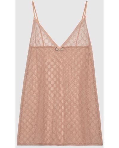 Gucci GG Tulle Lingerie Dress - Pink