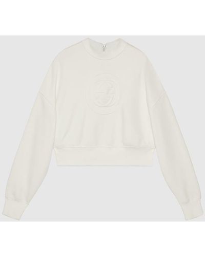 Gucci Jersey Sweatshirt With Interlocking G - White