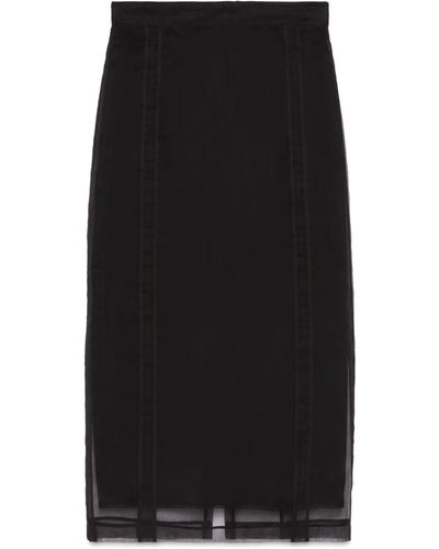 Gucci Silk Organza Skirt - Black