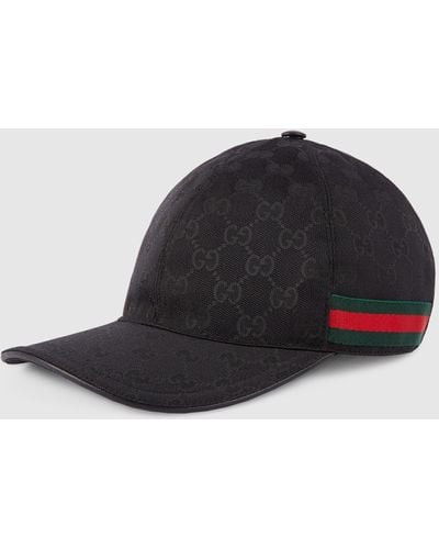 Gucci Original GG Canvas Baseball Hat With Web - Black
