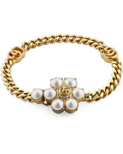 Gucci gg Marmont Faux-pearl Bracelet - Metallic