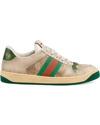 Gucci Screener Leather Trainer - White