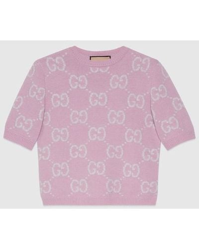 Gucci GG Knit Wool Top - Pink