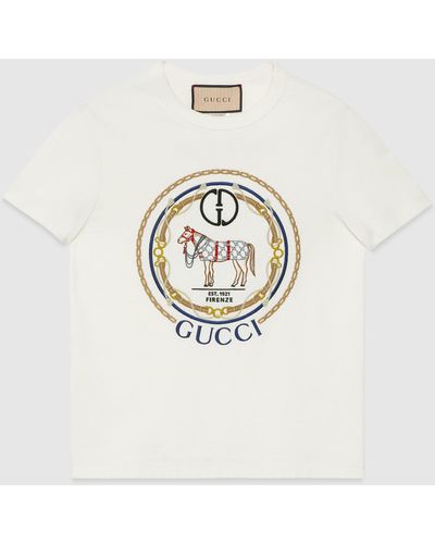 Gucci インターロッキングg コットンジャージー Tシャツ, ホワイト, ウェア