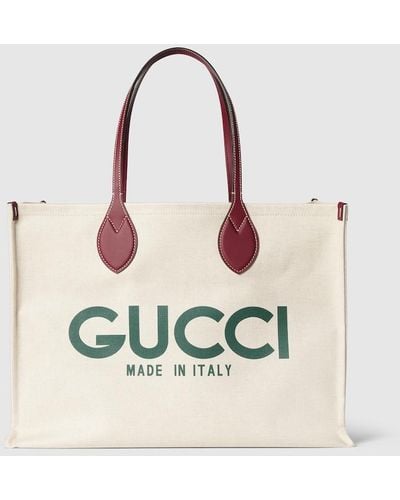 Gucci Large Tote Bag With Print - White