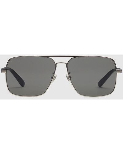 Gucci Navigator Frame Sunglasses - Gray